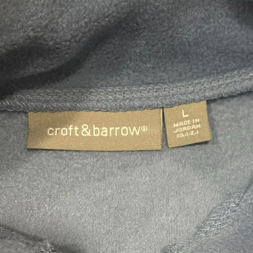 Croft & Barrow Blue Full Zip Embroidered Ice Skating Fleece Coat, Size L - Picture 5 of 6